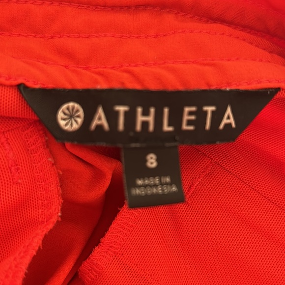 Athleta Women Orange Tie Waistband Snap Zipper Front 4 zip Pockets Shorts.Size:8 - Picture 7 of 8
